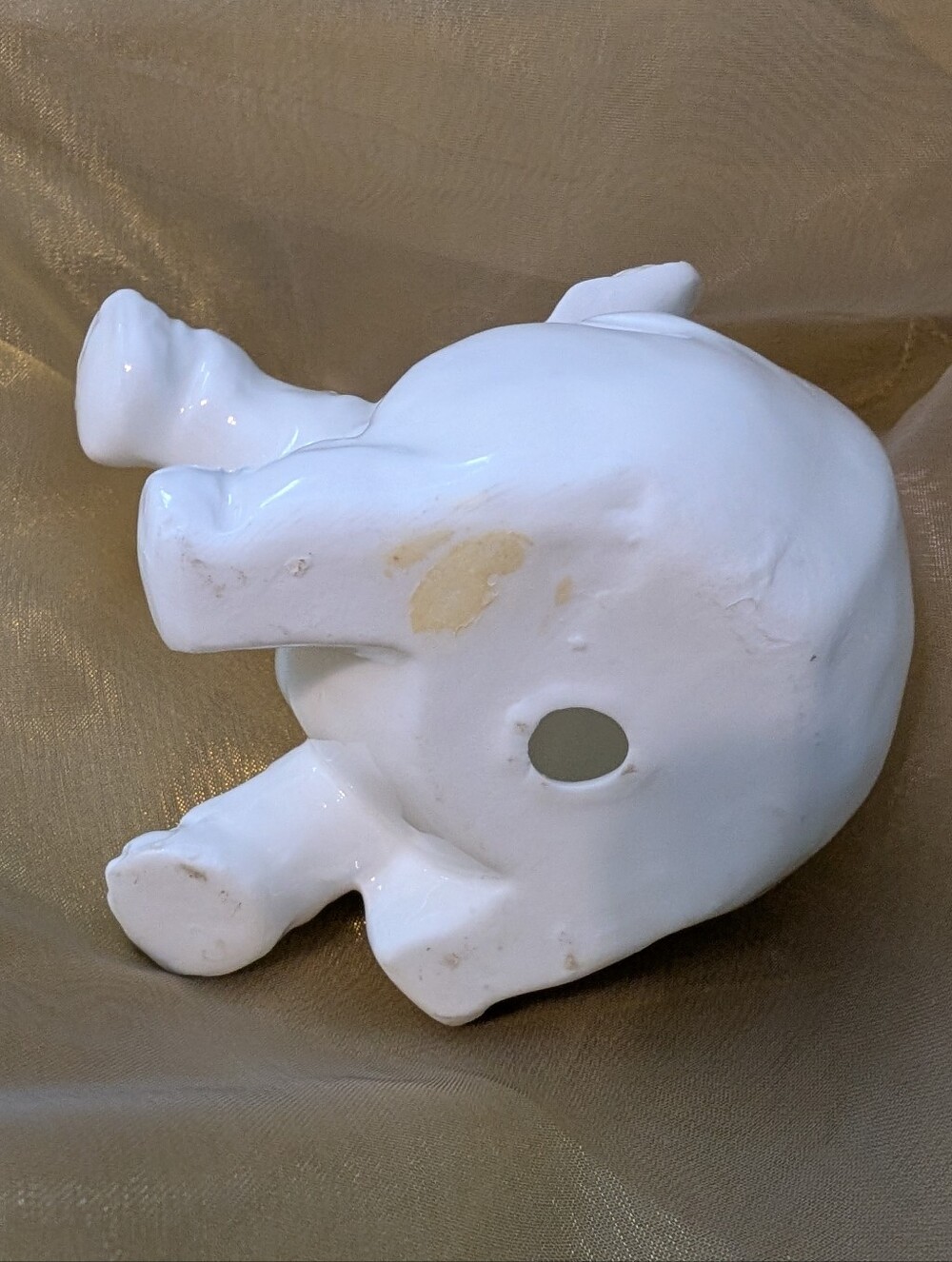 Set of 2 Elephants. White And Grey Both Porcelain - Picture 6 of 11